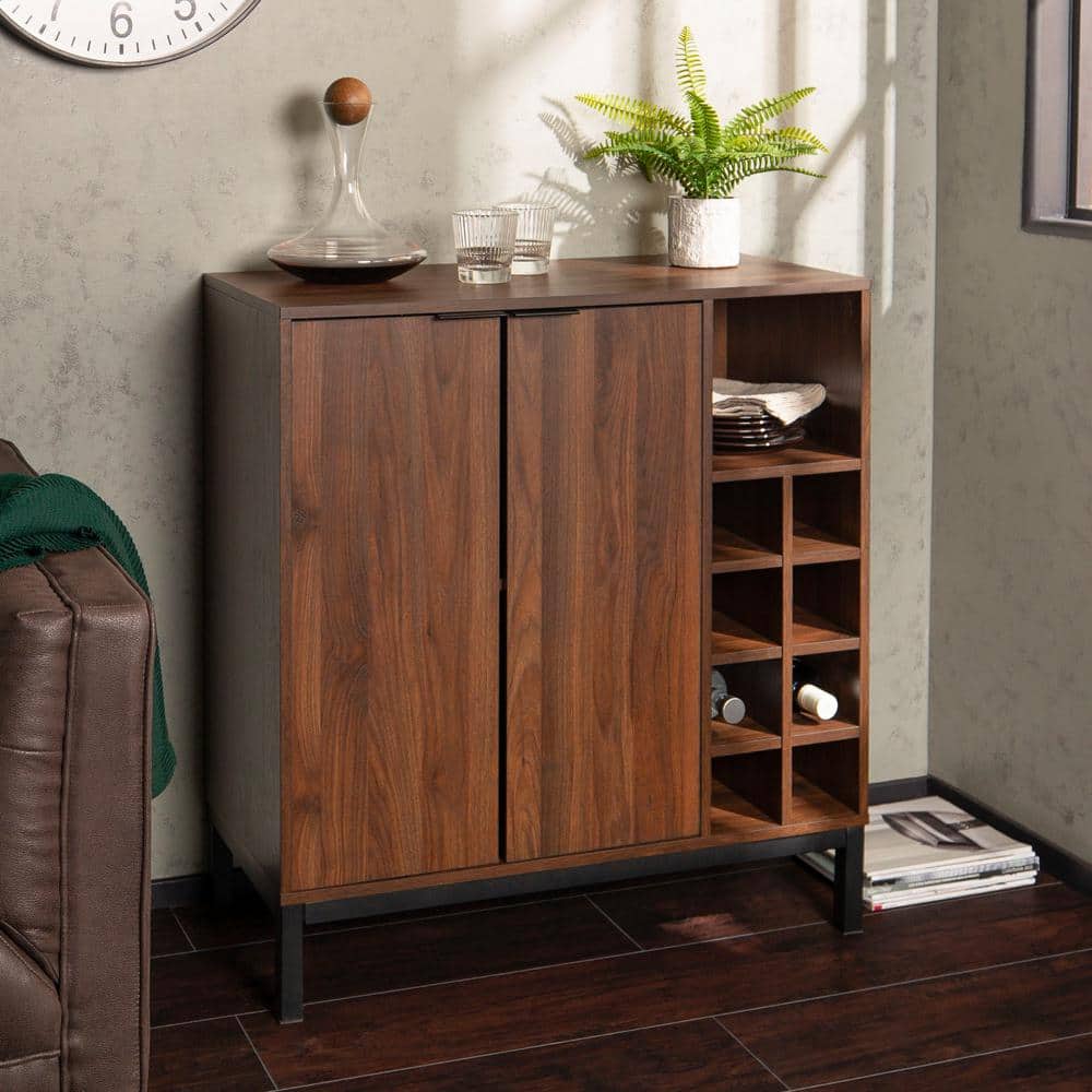 The Gibson /custom Walnut Bar Cabinet / Cabinet With Mini Fridge Storage /  Wood Bar Cabinet / Wine Cabinet / Liquor Cabinet / Beer Cabinet 
