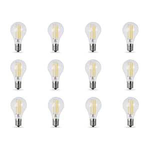 40W Equivalent A15 Intermediate Dimmable Filament Clear Glass LED Ceiling Fan Light Bulb, Soft White 2700K (12-Pack)