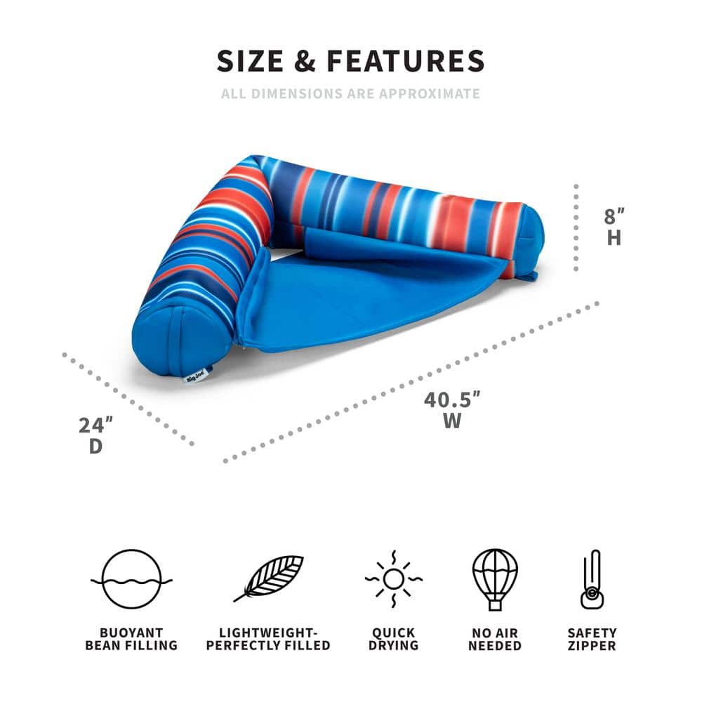 Blue Striped Mesh Fabric Pool Noodle Sling