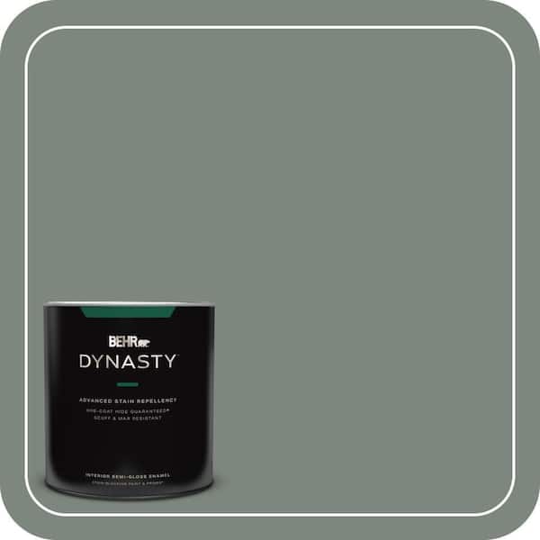 BEHR DYNASTY 1 qt. #700F-5 Wild Sage Semi-Gloss Enamel Interior Stain-Blocking Paint and Primer