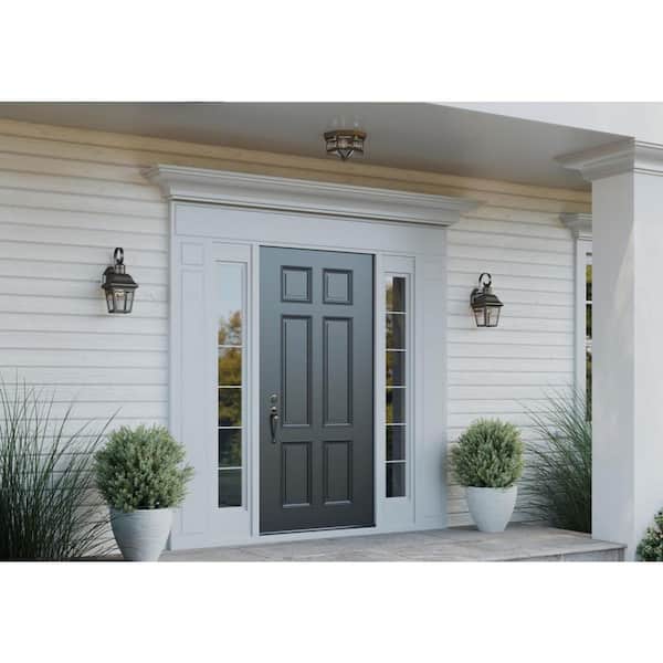 Andover Collection 1-Light Antique Bronze Clear Beveled Glass Farmhouse Outdoor Small Wall Lantern Light