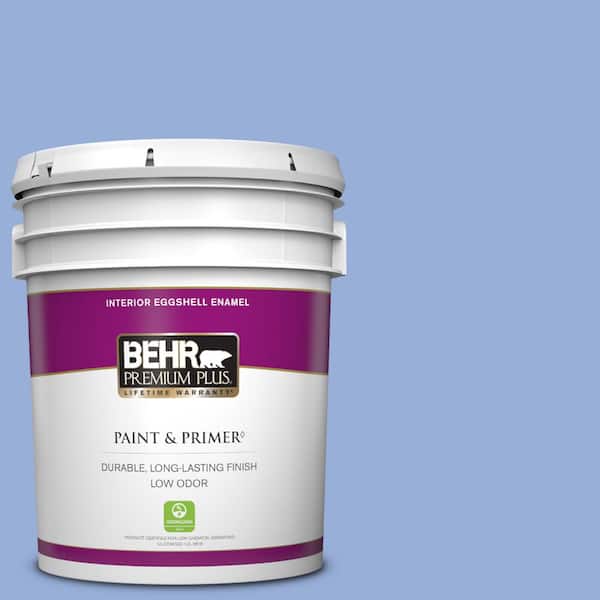 BEHR PREMIUM PLUS 5 gal. #590B-4 Anemone Eggshell Enamel Low Odor Interior Paint & Primer