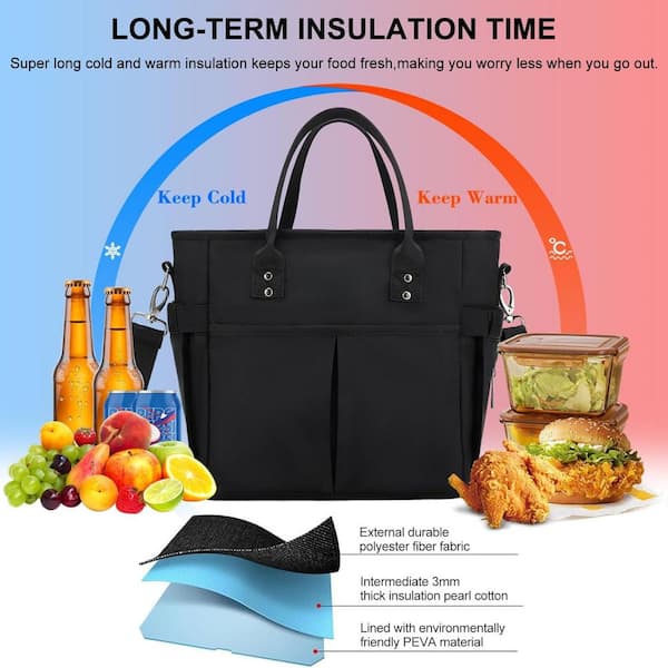 Insulated Lunch Bag Box Large Thermal Tote Bag Women Handbag For Work Beach School Picnic