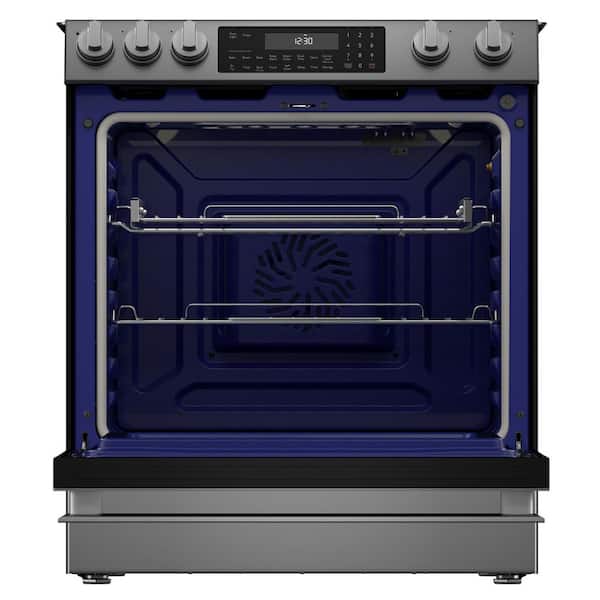 30 in. 5 Burners Slide-in Electric Range in Stainless Steel with Air Fry and Convection