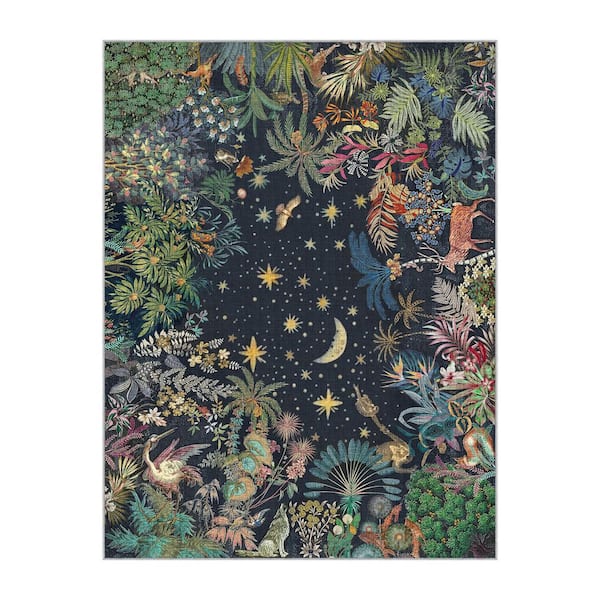 Bohemian 5 ft. x 8 ft. Distressed Black Soft Area Rug
