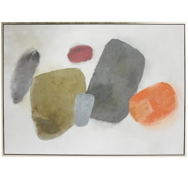 1- Panel Abstract Framed Wall Art with Silver Frame 48 in. x 66 in.