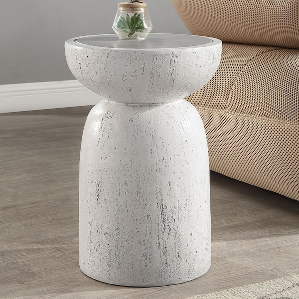 Dylana 14 in. Natural Gray Round Concrete Accent Coffee Table