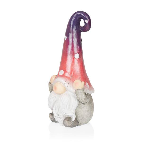 Alpine Corporation Gnome Covering Ears with Purple Ombre Hat