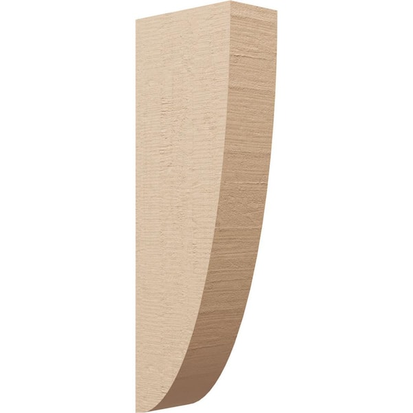 Ekena Millwork 4 in. x 24 in. x 8 in. Series 2 Thin Durham Rough Cedar Woodgrain Timberthane Polyurethane Corbel, Primed Tan