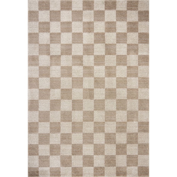 Chris Love Julia Calvin Pebble/Ivory 6 ft. 3 in. x 9 ft. 6 in. Contemporary Area Rug