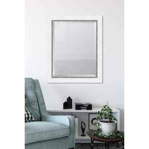 Medium Rectangle White Beveled Glass Contemporary Mirror (34 in. H x 28 in. W)