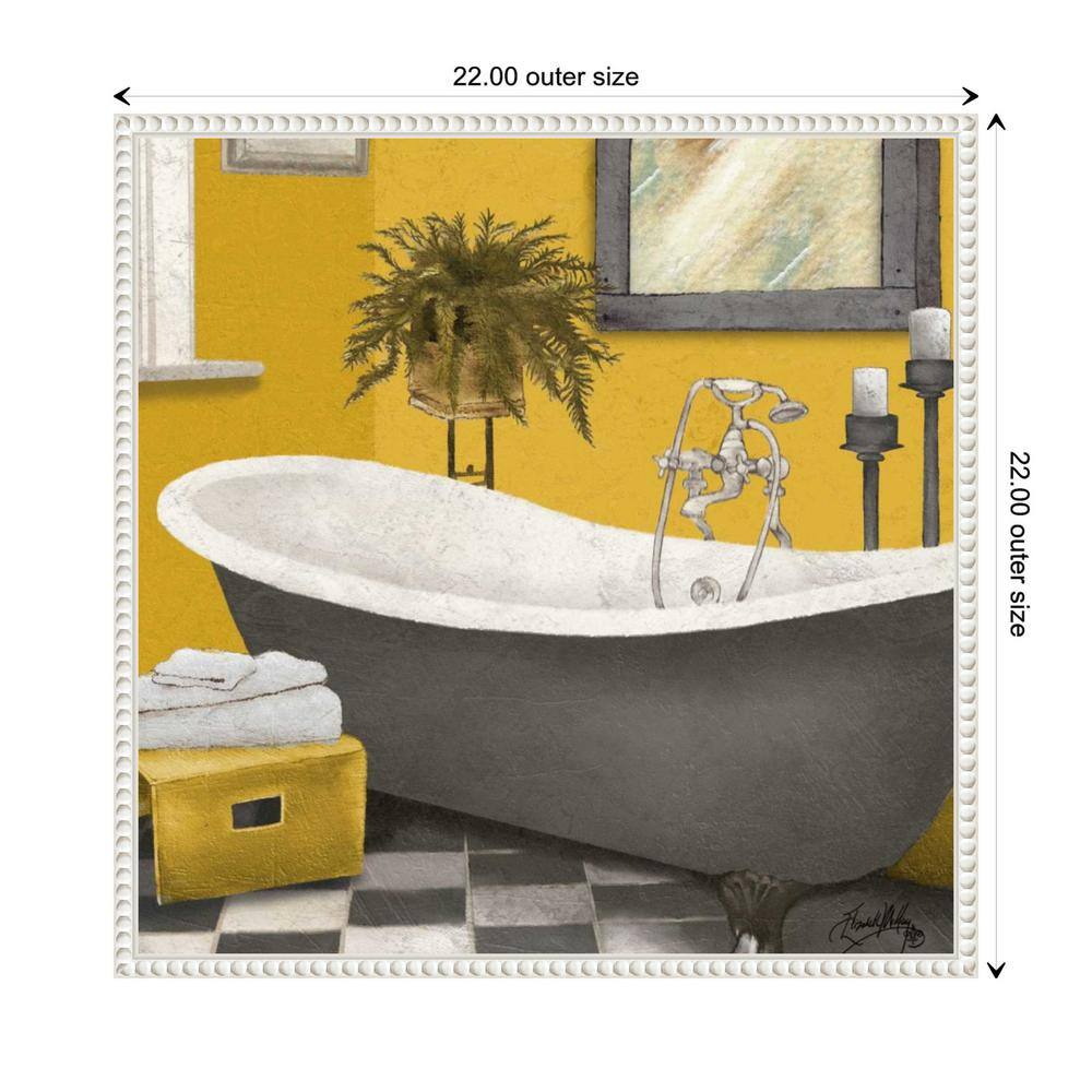 Sunny Bath Still Life Canvas Wall Art with Beaded Frame