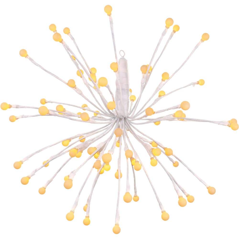 16 in. Prelit LED Starburst with White Caps, Weather Resistant Decoration f