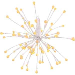 16 in. Prelit LED Starburst with White Caps, Weather Resistant Decoration for Indoor and Outdoor Use, Set of 6