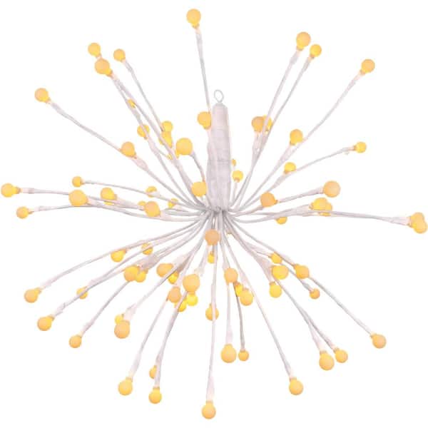 Fraser Hill Farm 16 in. Prelit LED Starburst with White Caps, Weather Resistant Decoration for Indoor and Outdoor Use, Set of 6