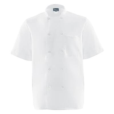 C11P Unisex LG White Long Sleeve Mesh Back Chef Coat