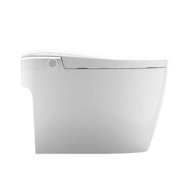 1. 32GPF Elongated Bidet Toilet in White with Automatic Flip Cover, Auto Flush, Foot Sensor, Heated Seat, Warm Water