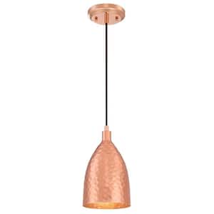 1-Light Hammered Copper Mini Pendant