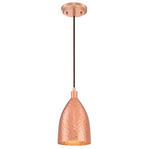 Westinghouse 1-Light Hammered Copper Mini Pendant