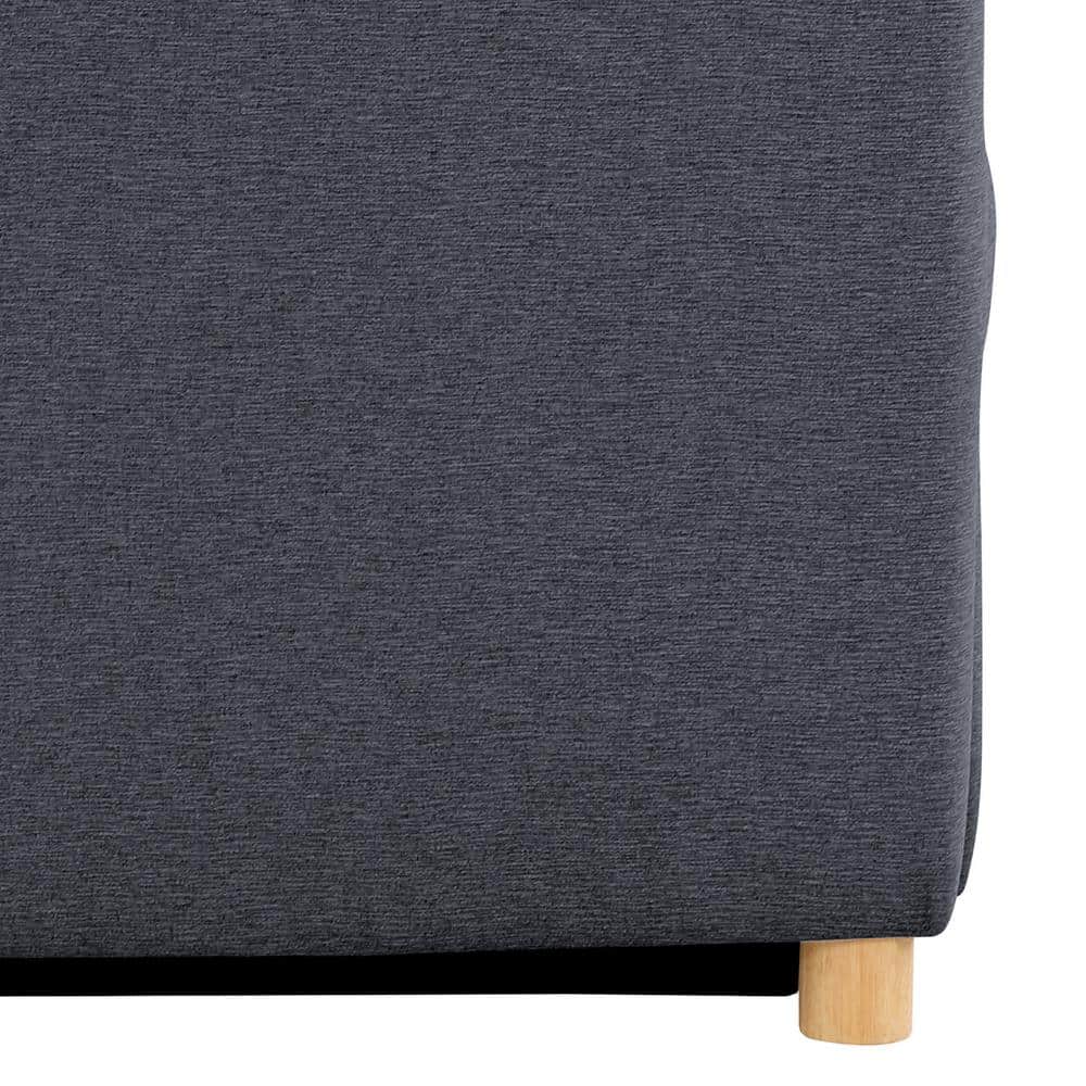 Navy Blue Convertible Sleeper Accent Chair with Wood Legs
