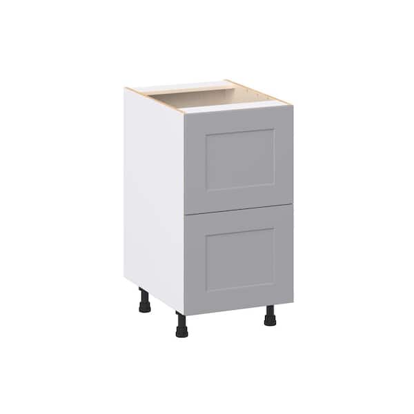 J COLLECTION Roseland 18 in. W x 24 in. D x 34.5 in. H Assembled Shaker Drawer Base Kitchen Cabinet in Slate Gray with 2 Drawers