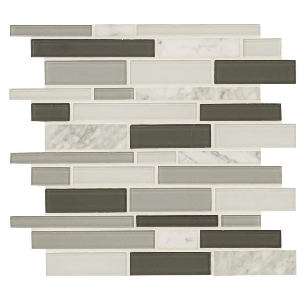 Positano Interlocking 12 in. x 14 in. x 0.24 in. Glass Mesh-Mounted Mosaic Wall Tile (15 sq. ft./Case)