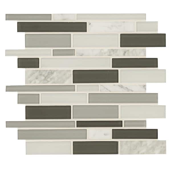 Positano Interlocking 12 in. x 14 in. x 0.24 in. Glass Mesh-Mounted Mosaic Wall Tile (15 sq. ft./Case)