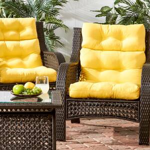 Solid Sunbeam Outdoor High Back Dining Chair Cushion (2-Pack)