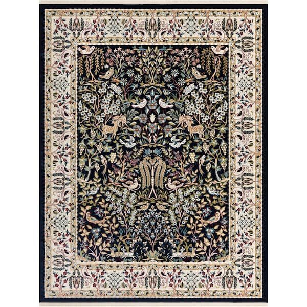 Unique Loom Narenj Bristol Navy Blue 8' 0 x 10' 0 Area Rug