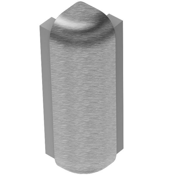 Rondec-Step Brushed Chrome Anodized Aluminum 3/8 in. x 2-5/8 in. Metal 90° Outside Corner
