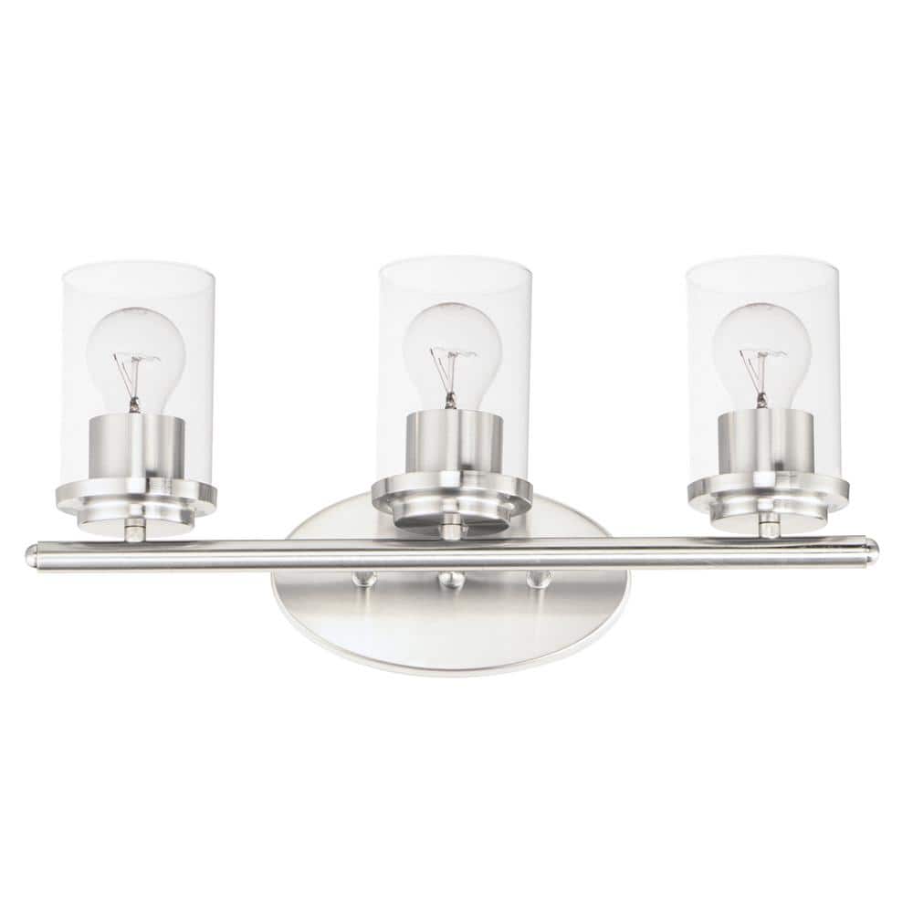 Corona 26.25 in. 3-Light Satin Nickel Bath Vanity Light price history on PriceWatchPro