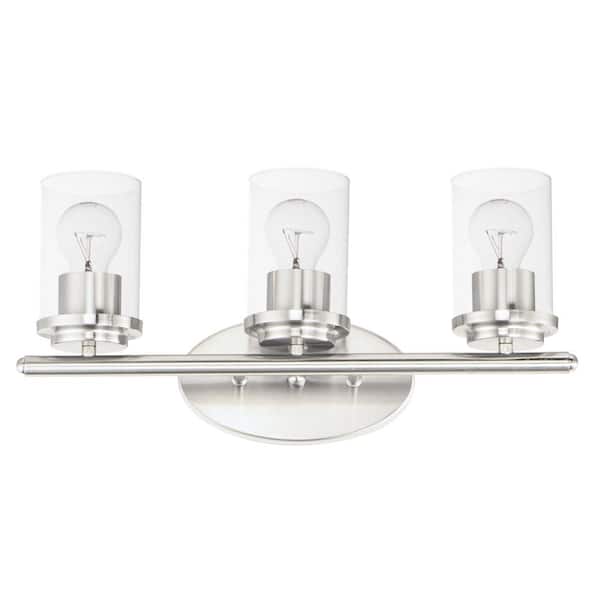 Maxim Lighting Corona 26.25 in. 3-Light Satin Nickel Bath Vanity Light