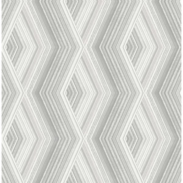 Crown Aura Silver Geometric 20.5 in. x 33 ft. Unpasted Peelable Paper Wallaper