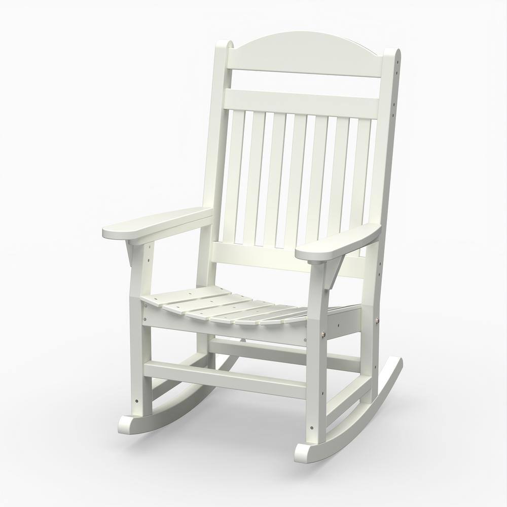 WILDRIDGE Heritage White Traditional Rocking Chair Plastic Outdoor