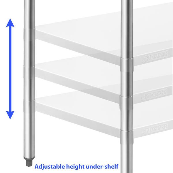 GRIDMANN 12x24 Stainless Steel Wall Shelf - 16 Gauge NSF Certified Commercial Shelving