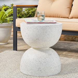17.75 in. H Multi-Functionalal MGO Faux Terrazzo Garden Stool or Plant Stand or Accent Table