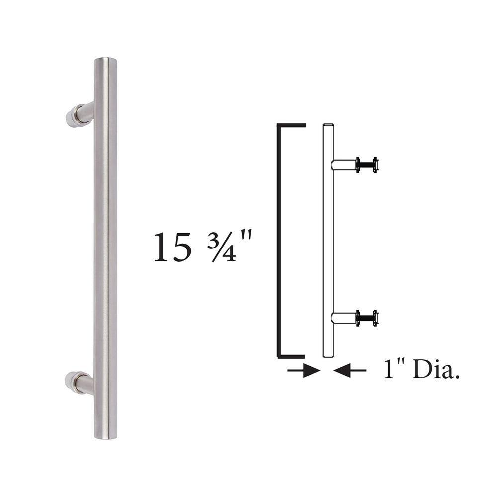 Brushed Nickel Round Barn Door Pull Handle, 10.25 Inches