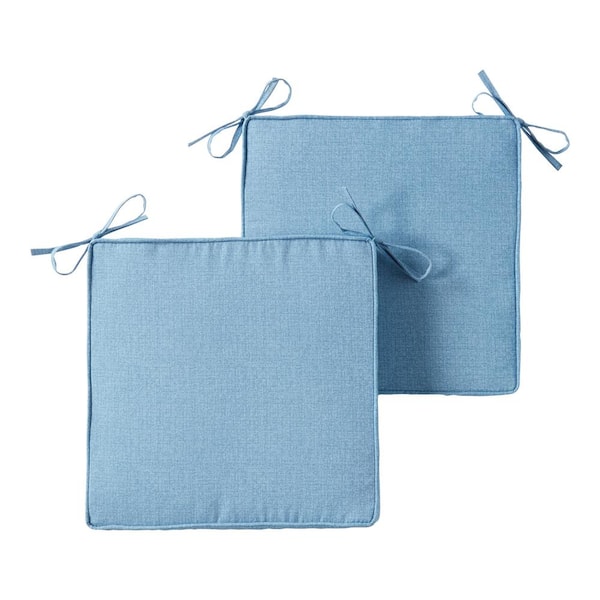 Greendale Home Fashions 18 in. x 18 in. Denim Square Outdoor Seat Cushion (2-Pack)