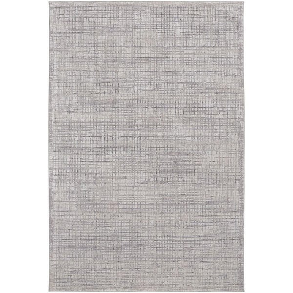 HomeRoots Taupe and Ivory 2 ft. x 3 ft. Plaid Area Rug