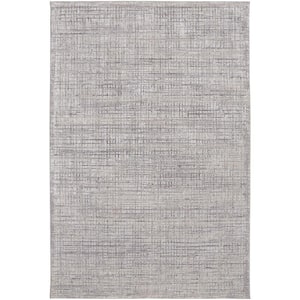 Taupe and Ivory 2 ft. x 3 ft. Plaid Area Rug