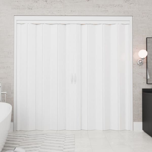 ARK DESIGN 72 in x 80 in Oak Vinyl PVC Double Layer Accordion Door ARK DESIGN 72 in x 80 in Oak Vinyl PVC Double Layer Accordion Door