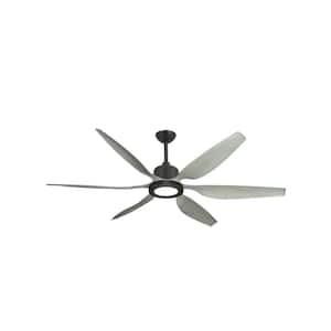 Titan II Wi-Fi 66 in. Integrated LED Indoor/Outdoor Oil Rubbed Bronze/Stone Smart Ceiling Fan with Remote Control