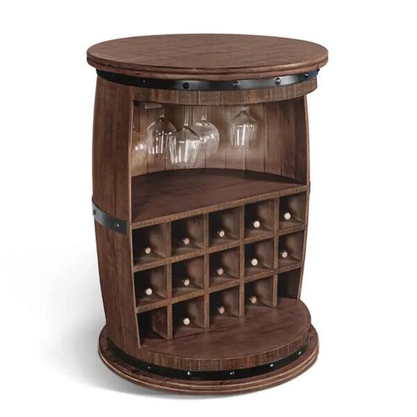 Benjara Flint 15-Bottle Brown and Gray Metal Wine Rack