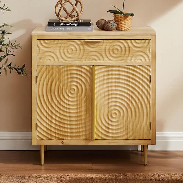 Art Leon RUSTIC Natural MDF TOP 29.9 in. Buffet Sideboard