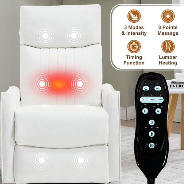 Heat Massage Manual Recliner Chair,Small Recliners Spaces,360° Swivel In Fabric Reclining Chairs,Single Lazyboy Recliner Sofa For Living Room,RV,Bedroom,Beige