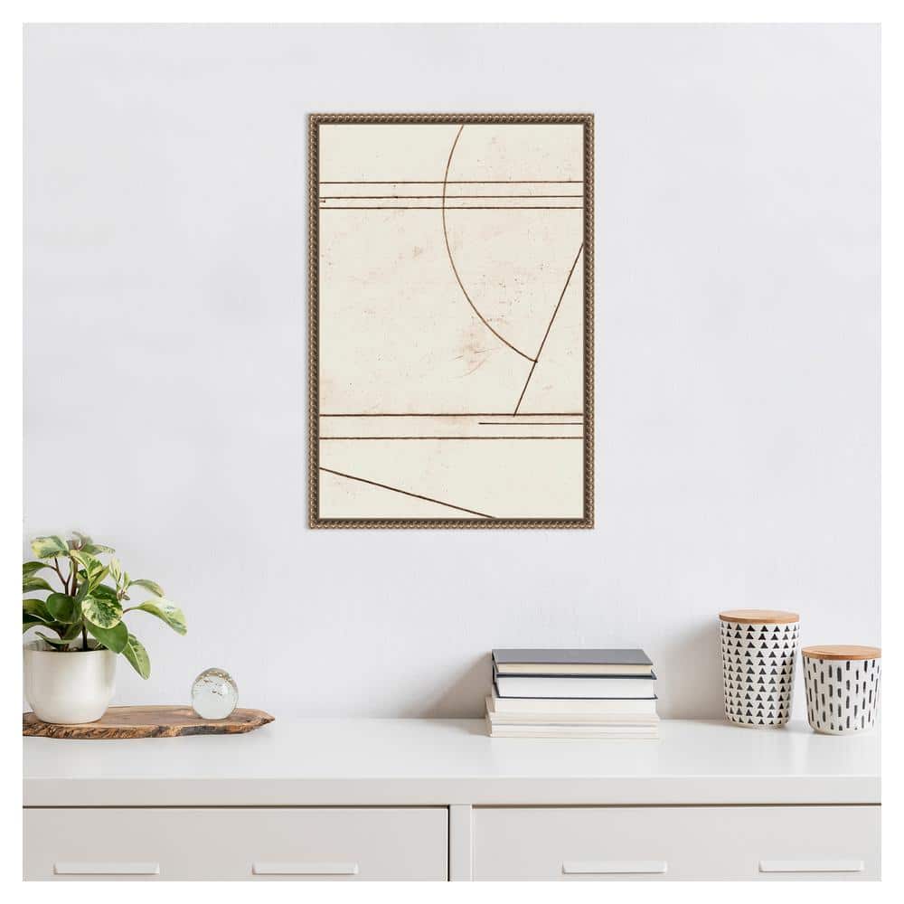 Minmod No1 Abstract Canvas Wall Art with Bronze Frame, 16 x 23-in
