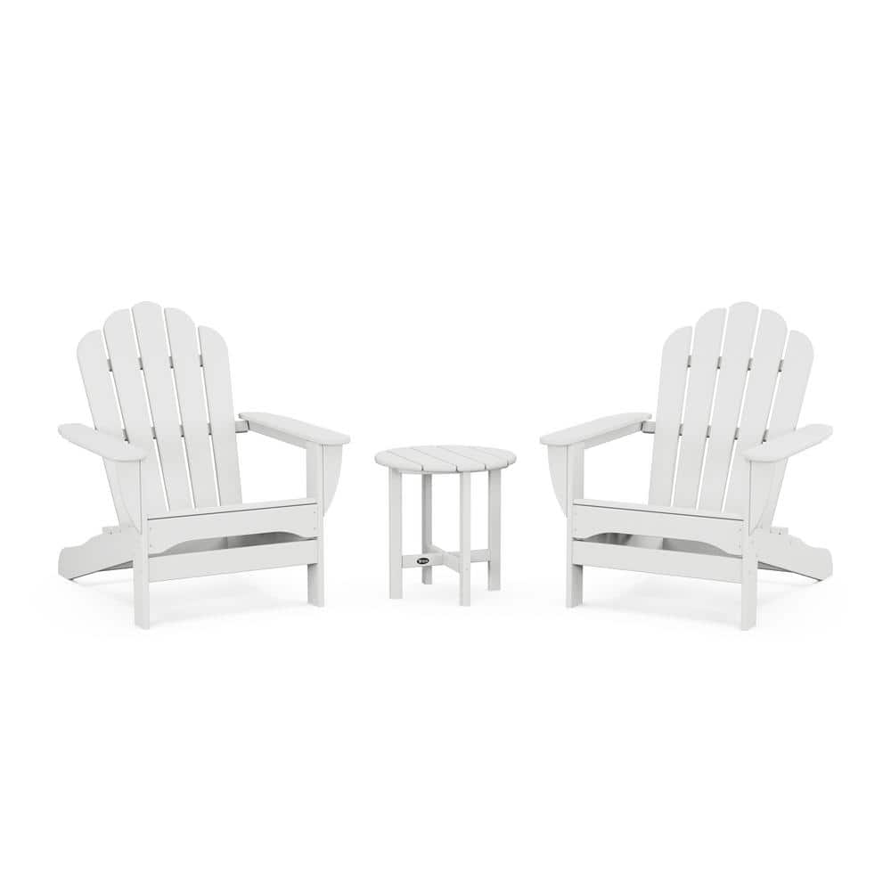 Classic White 3-Piece Plastic Patio Conversation Set in Oversized Adirondack Monterey Bay price history on PriceWatchPro