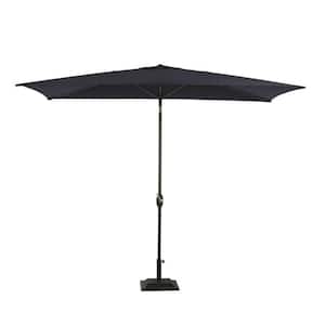 10 ft. Rectangular Market Patio Umbrella with Push Button Tilt/Crank in Navy Blue