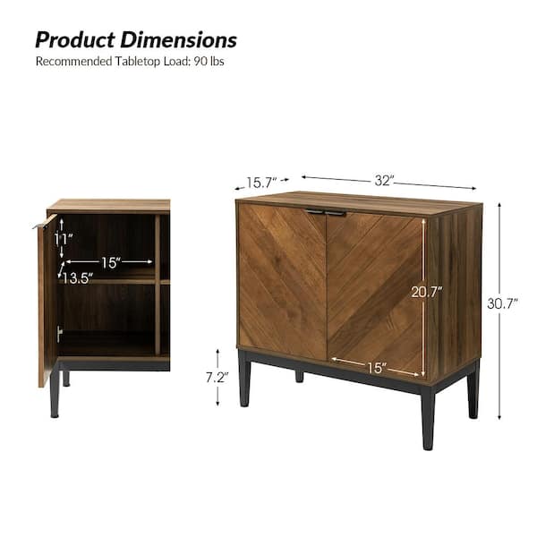 mdf＊＊＊ Siavonce Storage Cabinet with 2 Doors and 4 Drawers for