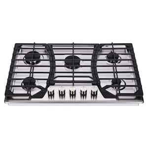 30 in. 5 Burners Recessed Gas Cooktop in Stainless Steel with NG/LPG convertible